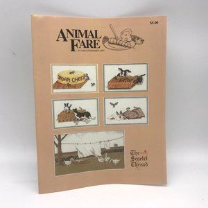 Vintage Cross Stitch Patterns, Animal Fare by Linda Gordanier Jary, The Scarlet